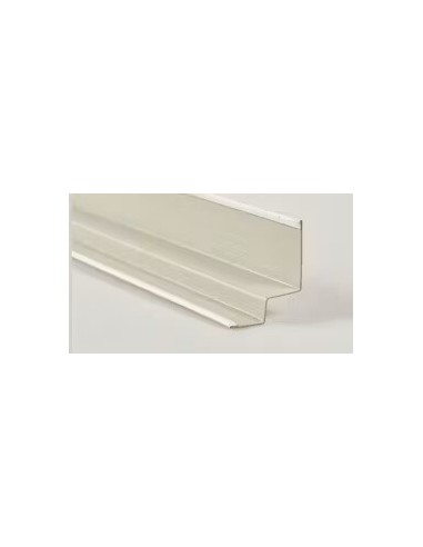 Cantonera W de aluminio blanco, 24x10x24x3000 mm