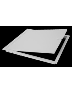 Registro metálico blanco con llave, 40x40 cm